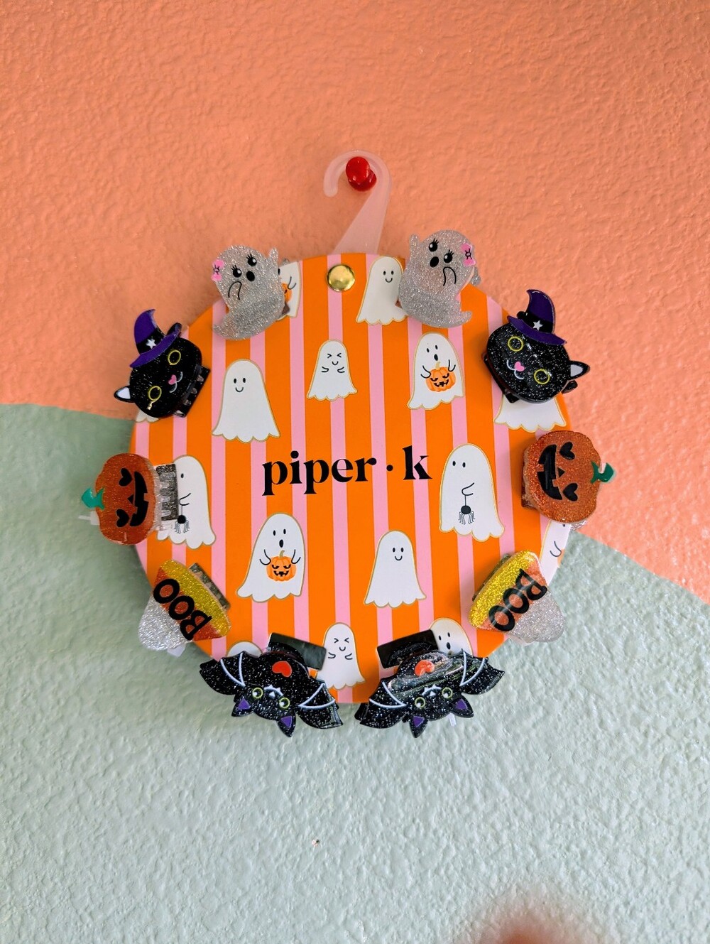 piper·k Halloween Hair Clip Set W/bats, pumpkins, ghosts, cats, & candy corn